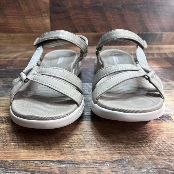 Skechers Women's Brilliancy Open Toe Casual Sport Natural Sandals Size 8 - Picture 2 of 10